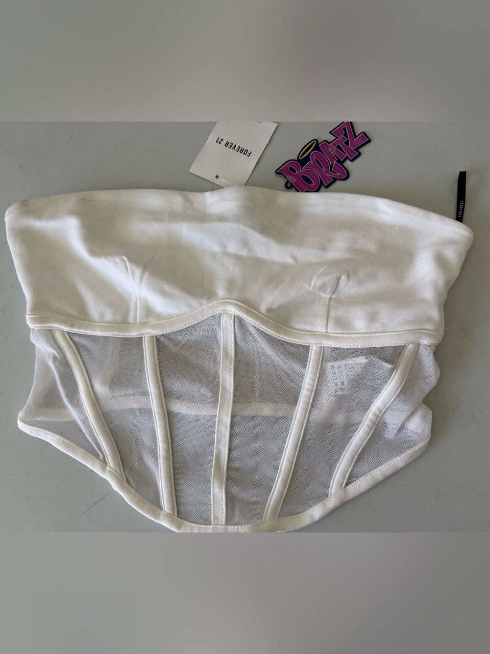 White Strapless Corset Top